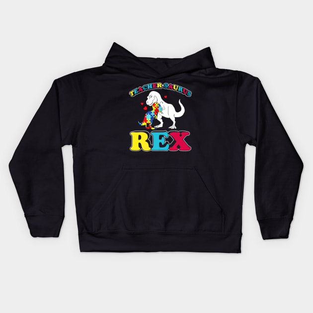 Teacher Dinosaur Kids Hoodie by Brothers With Ax Sticks